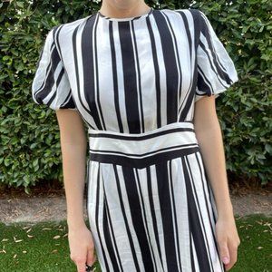 ASOS Black + White Stripe Bubble Sleeve Jumpsuit L